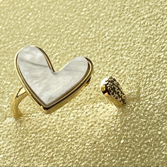 18K Gold Plated Elegant Shell Heart Adjustable Ring for Woman - Picture 10 of 16